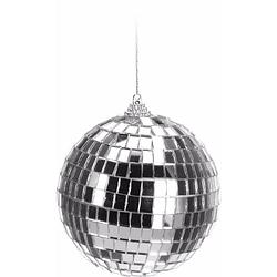 Foto van 1x kerst discobal zilver 10 cm - kerstbal