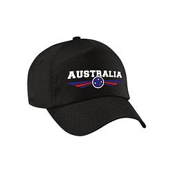 Foto van Australie / australia landen pet / baseball cap zwart voor kinderen - verkleedhoofddeksels