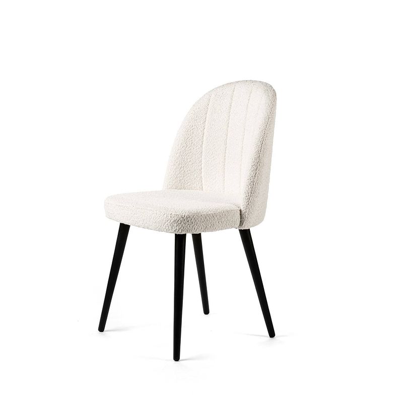 Foto van Set van 2 eetkamerstoelen jaylen luxery stof wit