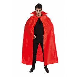 Foto van Halloween dracula cape - voor volwassenen - rood - satijn - l163 cm - carnavalskostuums