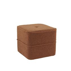 Foto van Pouf 40x40x35 cm kiki teddy terra