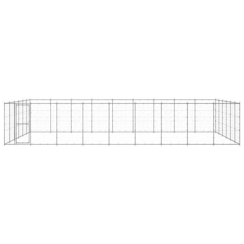 Foto van The living store hondenkennel - gegalvaniseerd staal - 990 x 660 x 180 cm - met deur en vergrendeling