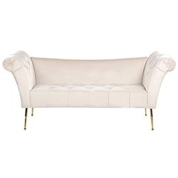 Foto van Beliani nantilly - chaise longue-beige-fluweel