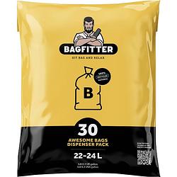 Foto van Bagfitter geel b 22l tot 24l vuilniszak met trekband van 100% gerecycled plastic - 70cmx 43cm - 30 stuks -