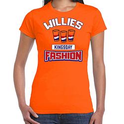 Foto van Oranje koningsdag t-shirt - willies kingsday fashion - shotjes - dames xs - feestshirts