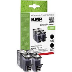 Foto van Kmp inkt vervangt canon pgi-5 compatibel 2-pack zwart c66d 1504,0021