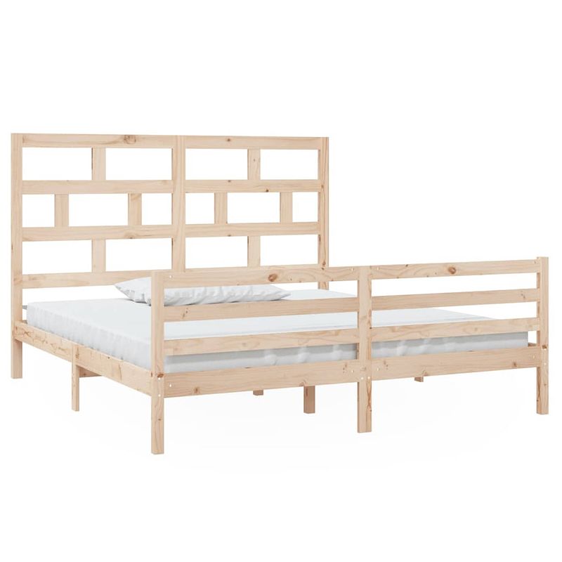 Foto van The living store bedframe massief hout 180x200 cm 6ft super king - bed