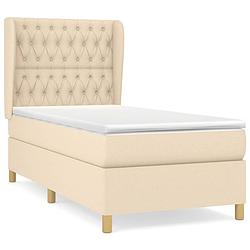 Foto van The living store bdeluxe boxspringbed - 100x200x118/128 cm - pocketvering matras - crème kleur