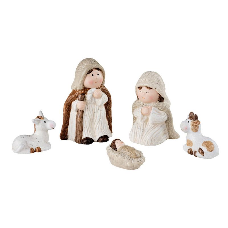 Foto van Kinder/kinderkamer kerststal beelden/figuren 6,4 x 4 x 3,2 cm - kerststallen