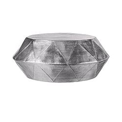 Foto van Womo-design salontafel, ø 73x28,5 cm, zilver, gemaakt van gehamerd aluminium legering