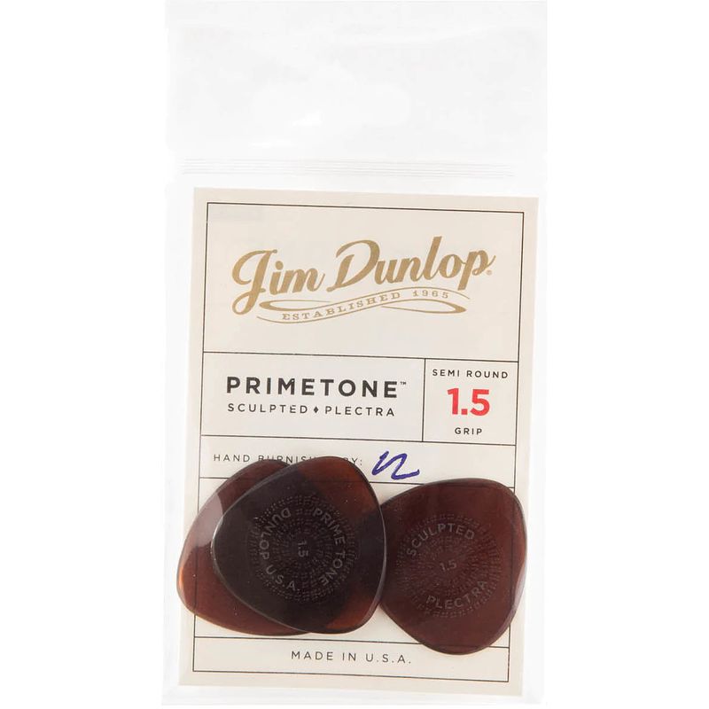 Foto van Dunlop primetone semi-round grip pick 1.50mm plectrumset (3 stuks)