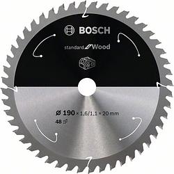 Foto van Bosch accessories bosch 2608837705 cirkelzaagblad 190 x 20 mm aantal tanden: 48 1 stuk(s)