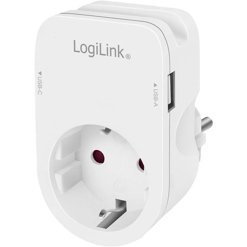 Foto van Logilink pa0259 contactdoos met usb-laaduitgang, kinderbeveiliging, overspanningsbeveiliging ip20