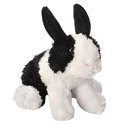 Foto van Wild republic knuffel konijn junior 18 cm pluche zwart/wit
