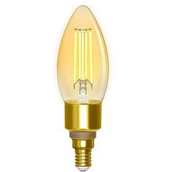 Foto van Led lamp - filament - smart led - aigi delano - bulb c35 - 4.5w - e14 fitting - slimme led - wifi led + bluetooth -