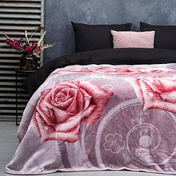 Foto van Droomtextiel eternal flower bedsprei - bed deken paars 200x240 cm - heerlijk warm - super zacht