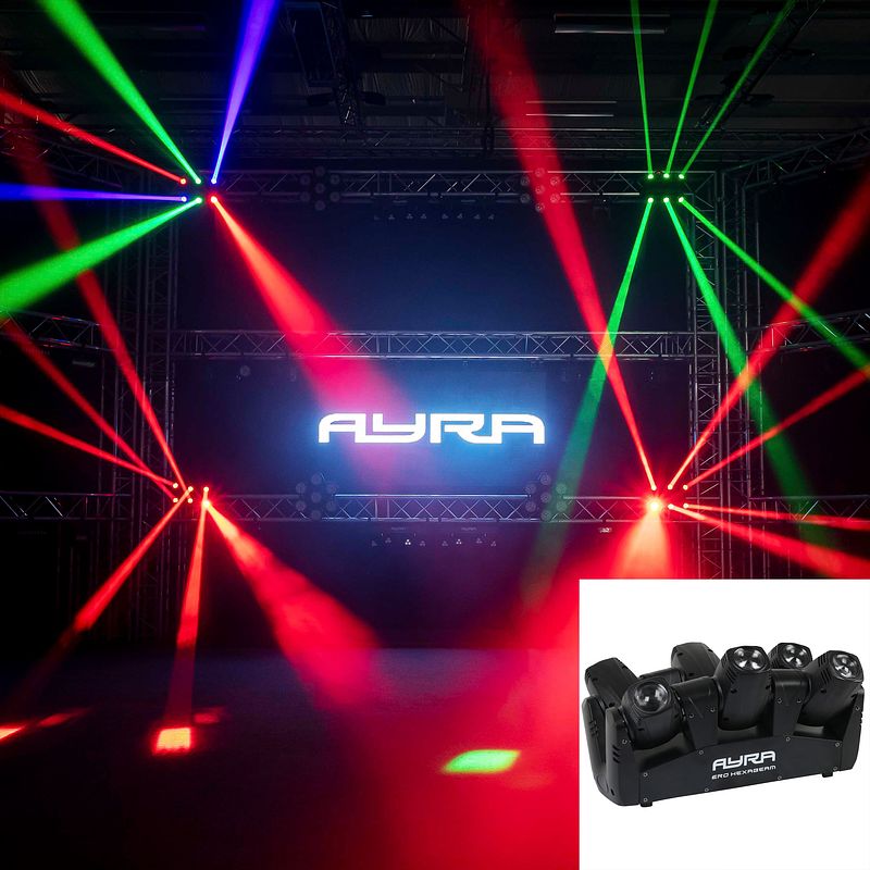 Foto van Ayra ero hexabeam bewegend led lichteffect