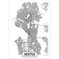 Foto van Canvas city map seattle 30x40cm