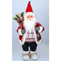Foto van Christmas gifts kerstman-pop - kerstversiering voor binnen - 60cm - rood