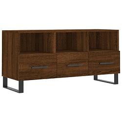 Foto van The living store tv-meubel - trendy design - 102 x 36 x 50 cm - bruineiken