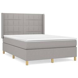 Foto van The living store boxspringbed - comfort - bed - 203 x 147 x 118/128 cm - lichtgrijs - stof - duurzaam