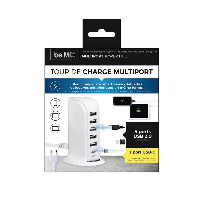 Foto van Be mix multi usb oplaadstation voor meerdere apparaten