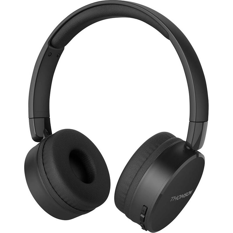 Foto van Thomson whp6011bt on ear koptelefoon bluetooth, kabel zwart headset, volumeregeling