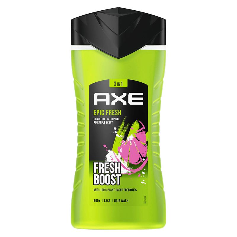 Foto van Axe douchegel - showergel & shampoo 3-in-1 epic fresh 250ml - 12 stuks