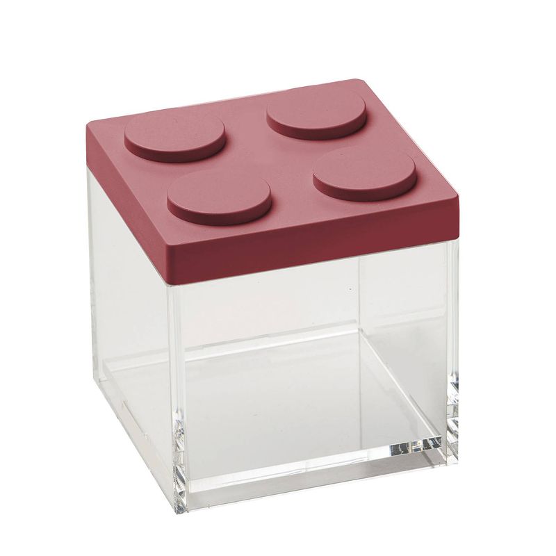 Foto van Stapelbare brickstore bewaarcontainer, 0,5l, rood - kunststof - omada