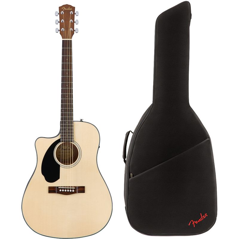 Foto van Fender cd-60sce lh natural elektrisch-akoestische westerngitaar + gigbag