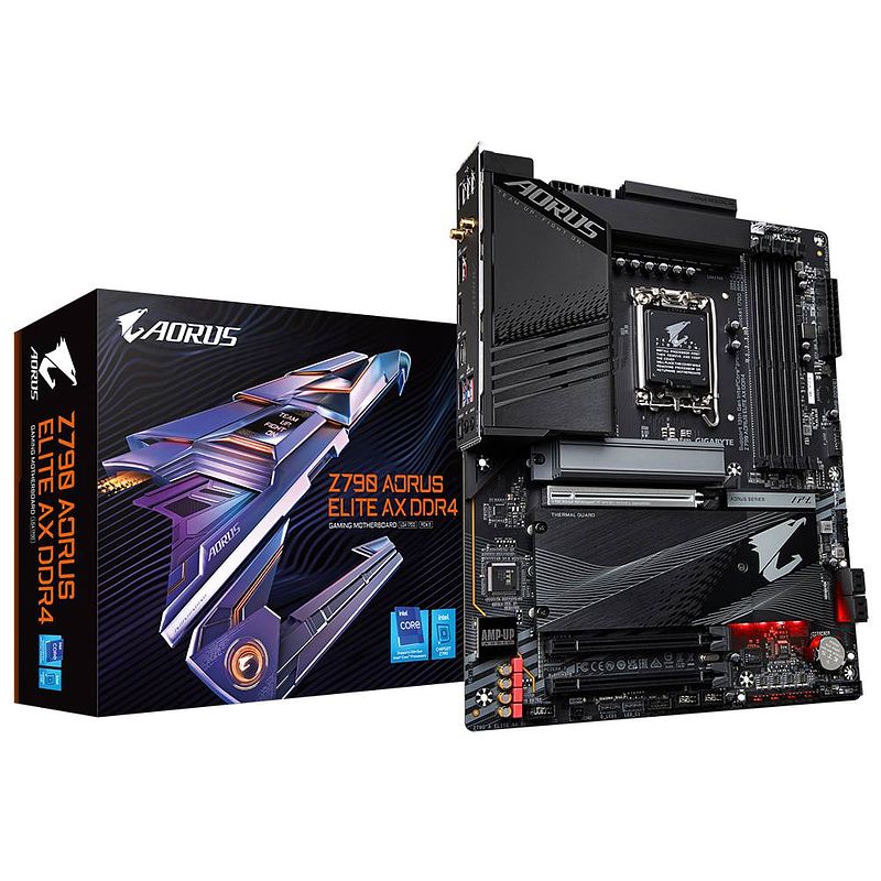 Foto van Gigabyte z790 aorus elite ax ddr4 (rev 1.0) moederbord socket intel 1700 vormfactor atx moederbord chipset intel® z790