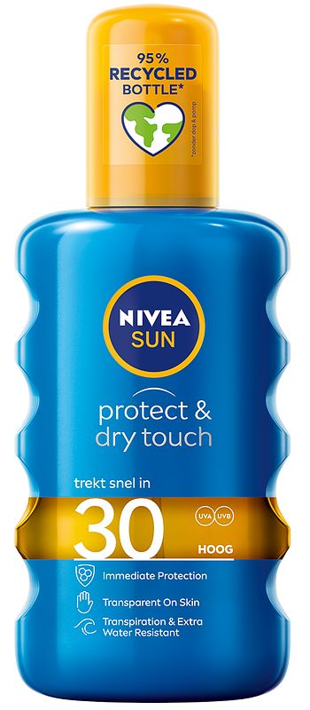 Foto van 1+1 gratis | nivea sun protect & dry touch 30 hoog 200ml aanbieding bij jumbo