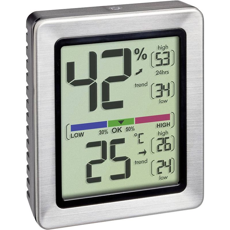 Foto van Tfa dostmann exacto thermo- en hygrometer zilver