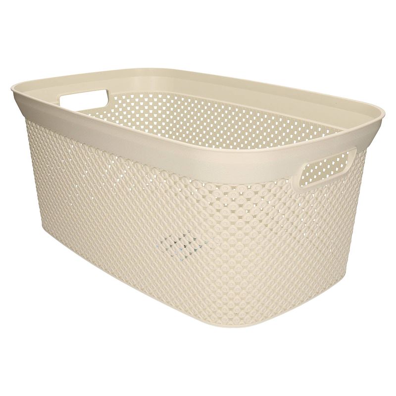 Foto van 1x wasmand/wasgoed draagmanden beige 35 liter 34 x 54 x 23 cm huishouden - wasmanden