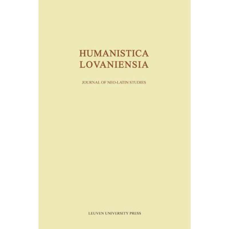 Foto van Humanistica lovaniensia, volume lxvi - 2017 -