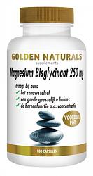 Foto van Golden naturals magnesium bisglynaat 250mg capsules