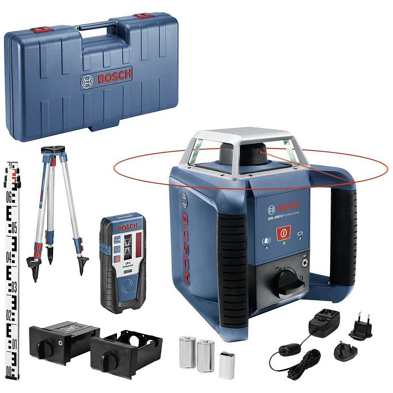 Foto van Bosch professional grl 400 h set rotatielaser incl. statief, incl. laserontvanger reikwijdte (max.): 400 m