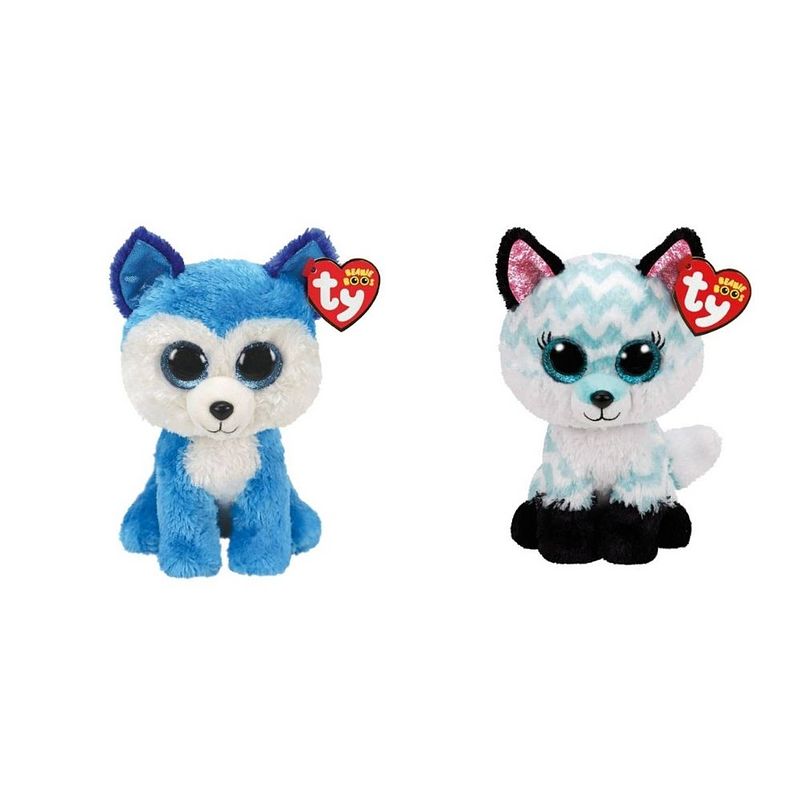 Foto van Ty - knuffel - beanie boo'ss - prince husky & atlas fox