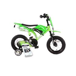 Foto van Volare kinderfiets motorbike - 12 inch - groen - inclusief ways bandenplakset