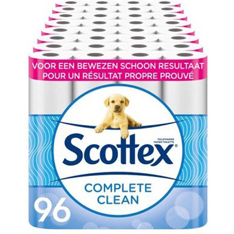 Foto van Scottex toiletpapier - classic clean wc papier - 96 rollen
