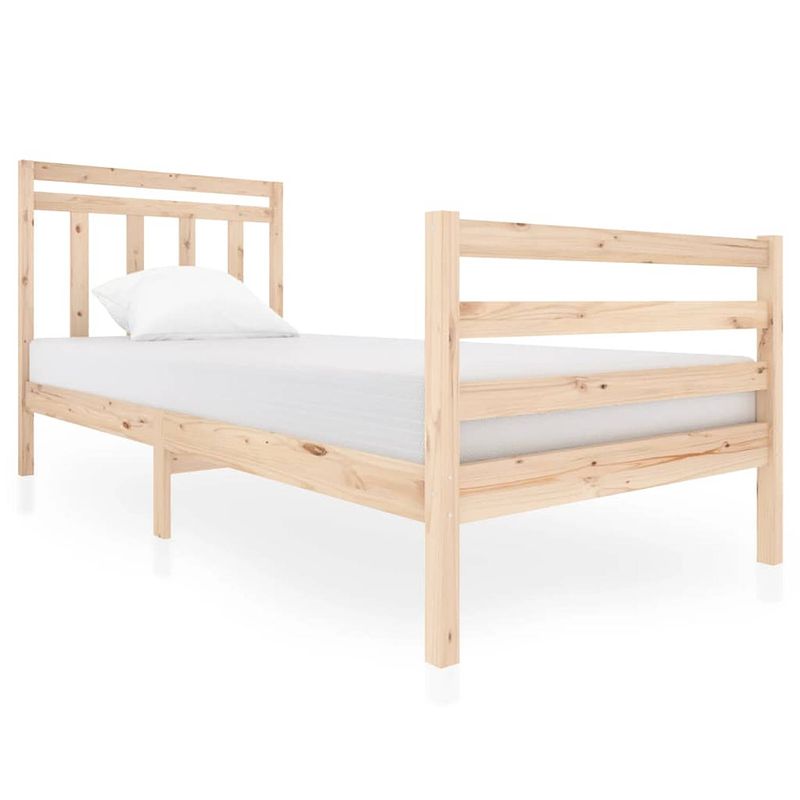 Foto van The living store bedframe massief grenenhout - 205.5 96 x 100 cm - onbehandeld