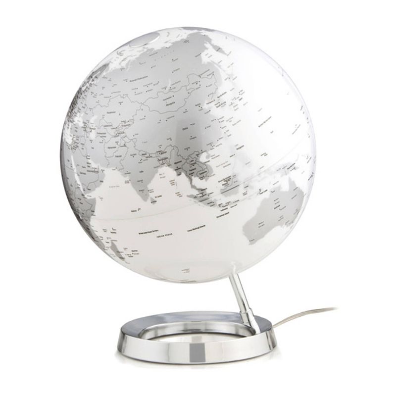 Foto van Globe bright chrome 30cm diameter kunststof voet engelstalig