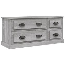 Foto van The living store tv-meubel - sonoma eiken - 100 x 35.5 x 45 cm - met 4 lades