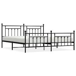 Foto van The living store bedframe met hoofd- en voeteneinde metaal zwart 200x200 cm - bed