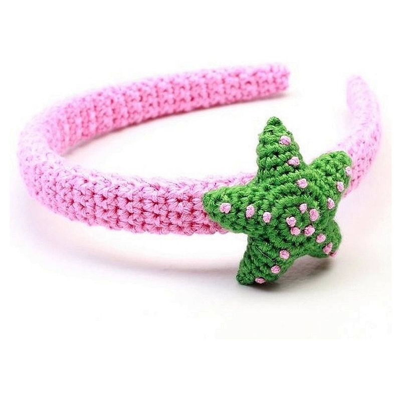 Foto van Naturezoo haarband ster roze/groen