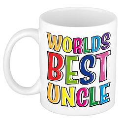 Foto van Bellatio decorations cadeau mok / beker voor oom - keramiek - 300 ml - world'ss best uncle - feest mokken