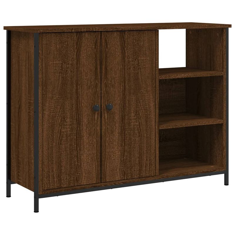 Foto van Vidaxl dressoir 100x33x75 cm bewerkt hout bruin eikenkleur