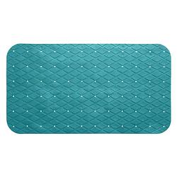 Foto van Anti-slip badkamer douche/bad mat turquoise blauw 70 x 35 cm rechthoekig - badmatjes