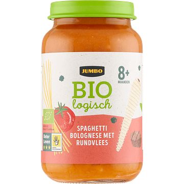 Foto van Jumbo biologisch babyvoeding spaghetti bolognese met rundvlees 8+ maanden 220g