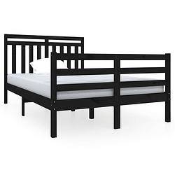 Foto van The living store bedframe - grenenhout - 120 x 190 cm - zwart